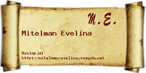 Mitelman Evelina névjegykártya
